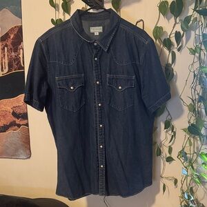Tecovas short sleeve denim button up